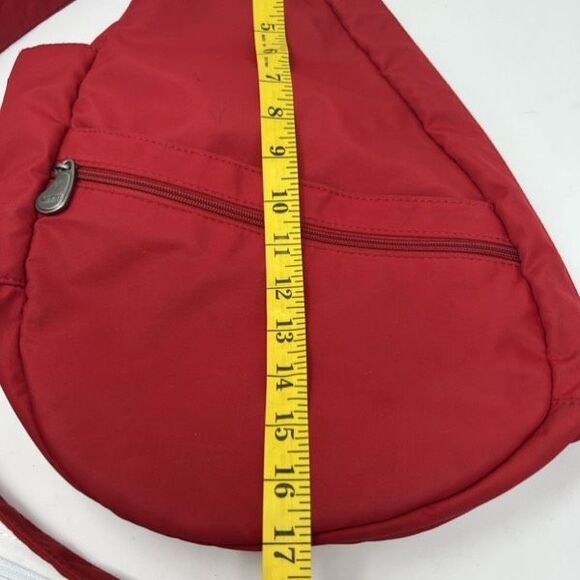 AMERIBAG Unisex One Size Red Microfiber Crossbody Sling Tote Healthy Back Bag - Picture 6 of 14